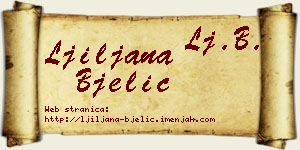 Ljiljana Bjelić vizit kartica